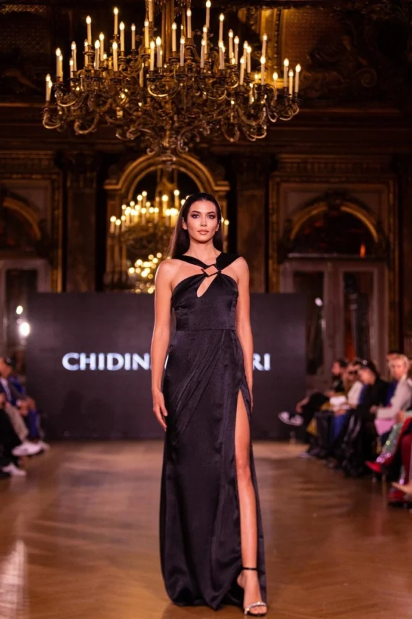 Multi Strap Pleated Gown - Image 2