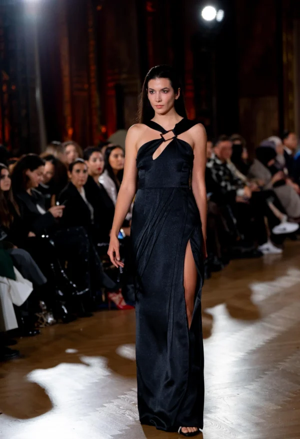 Multi Strap Pleated Gown - Image 3
