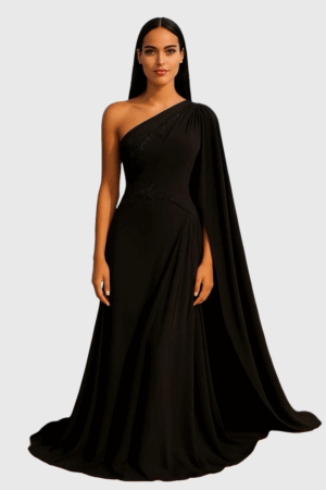 Asymmetric Cape Gown